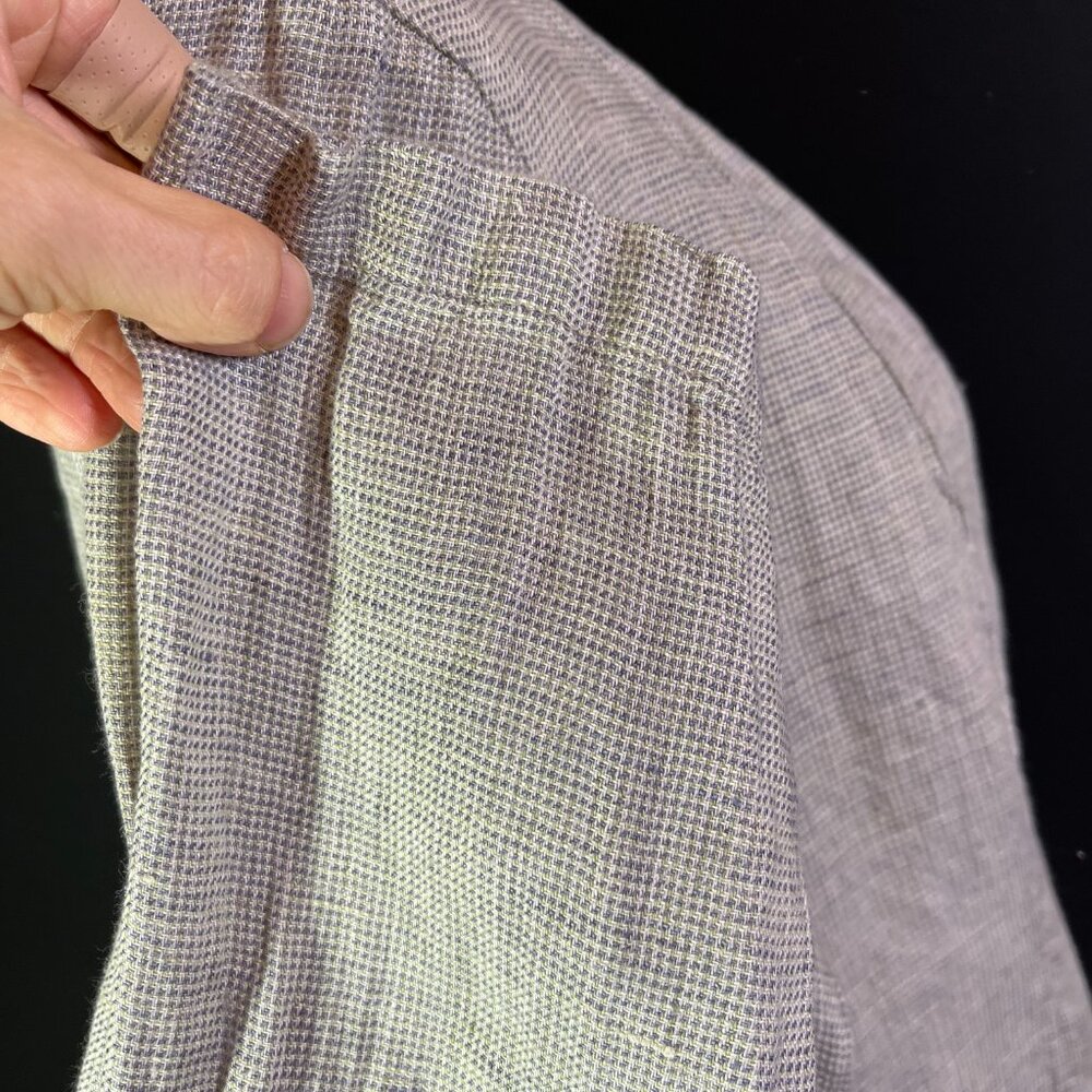 Flax Size M Grey Button-Front Jacket Linen Pocket… - image 6